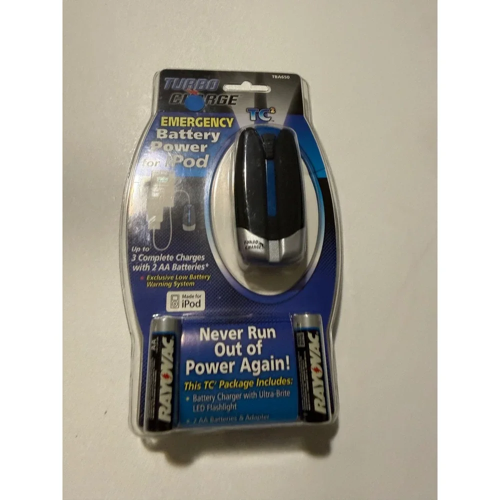 Turbo Charge TC2 Emergency Battery Power for iPod iPhone TBA650 Black Silver